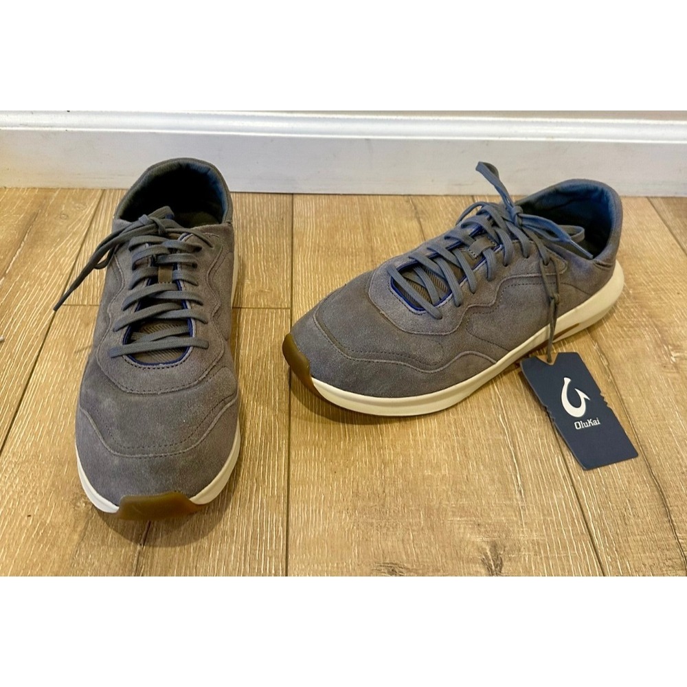 OLUKAI 'KOHEO' MENS GREY SUEDE LEATHER CONVERTIBLE SNEAKER SIZE 12/EU 45  $159